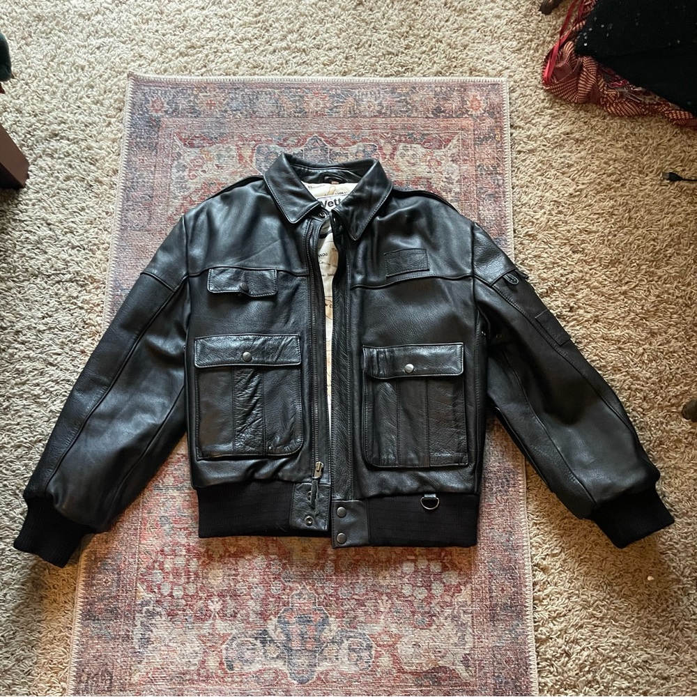 Men's Vetter Vintage Black Leather Jacket